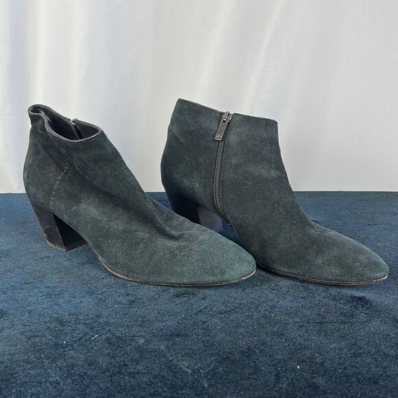 Aquatalia Black Suede Mid Heel Ankle Boots - Picture 6 of 6